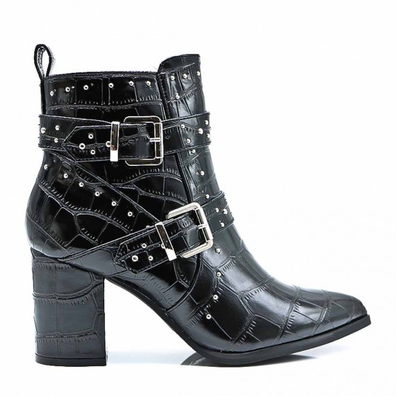 Faux leather ankle boot