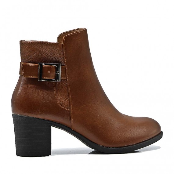 Faux leather ankle boot