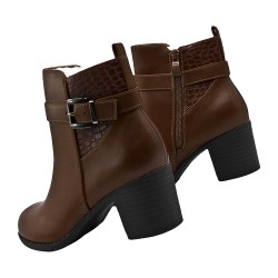 Faux leather ankle boot