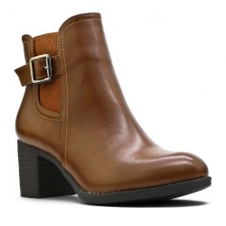 Faux leather ankle boot