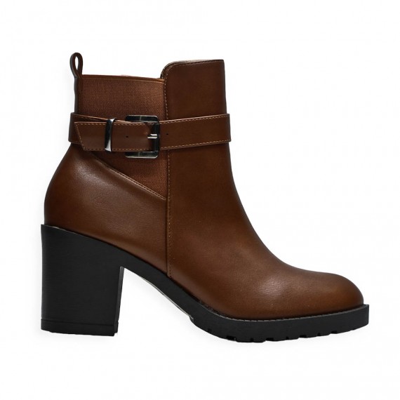 Faux leather ankle boot