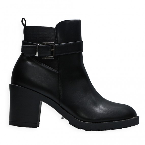 Faux leather ankle boot