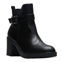 Faux leather ankle boot