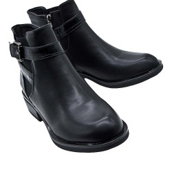 Faux leather ankle boot