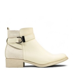 Faux leather ankle boot