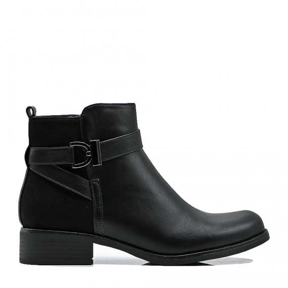 Faux leather ankle boot