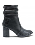 Faux leather ankle boot