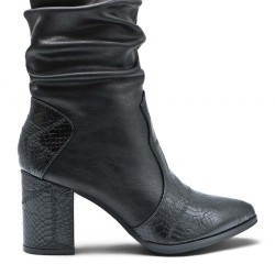 Faux leather ankle boot