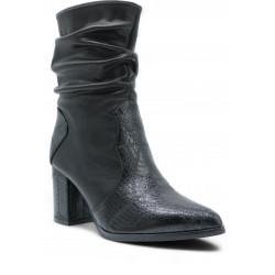 Faux leather ankle boot