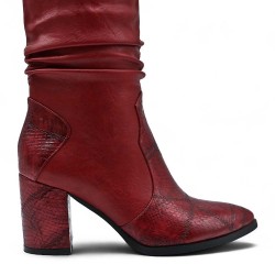 Faux leather ankle boot