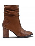 Faux leather ankle boot