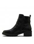 Black ankle boot in faux suede with lace