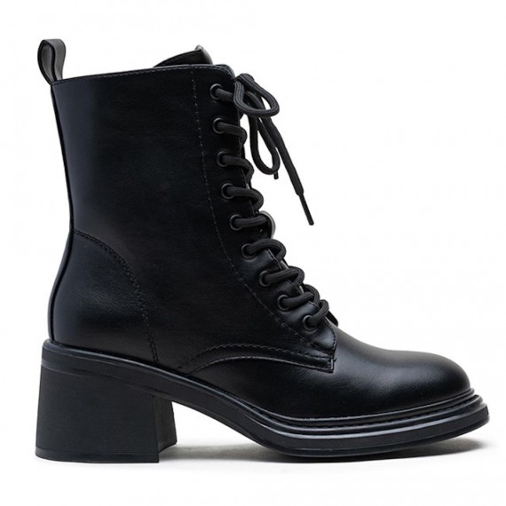 Faux leather ankle boot