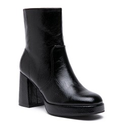 Faux leather ankle boot