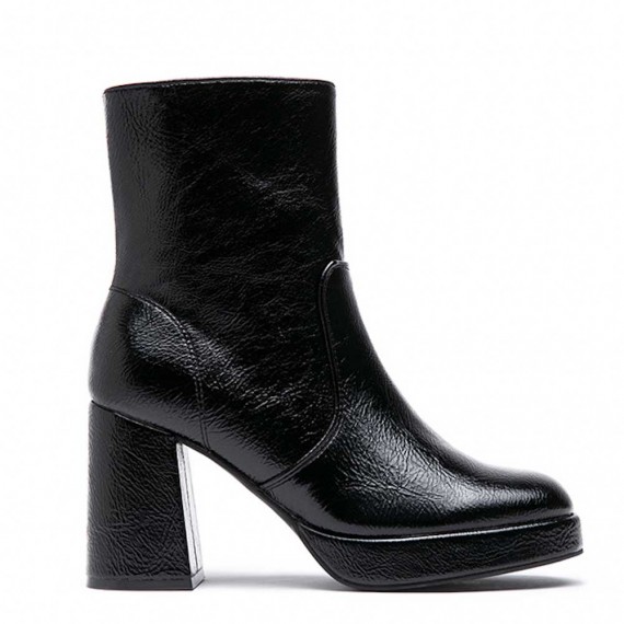 Faux leather ankle boot