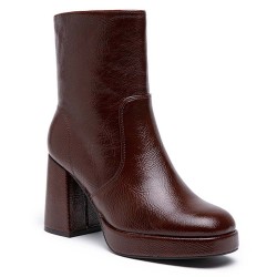 Faux leather ankle boot