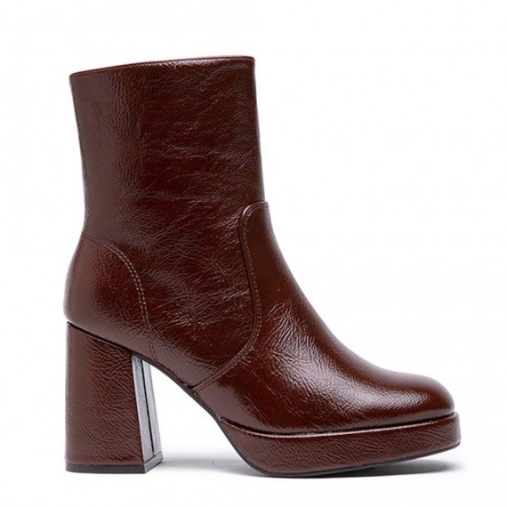 Faux leather ankle boot