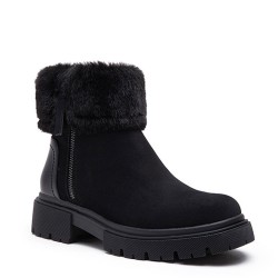 Faux suede boot with fur