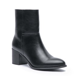 Faux leather ankle boot