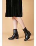 Faux leather ankle boot