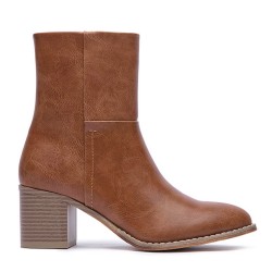 Faux leather ankle boot