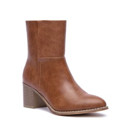 Faux leather ankle boot