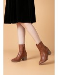 Faux leather ankle boot