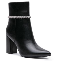 Faux leather ankle boot