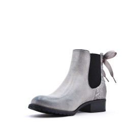 Faux leather ankle boot