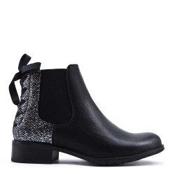 Faux leather ankle boot