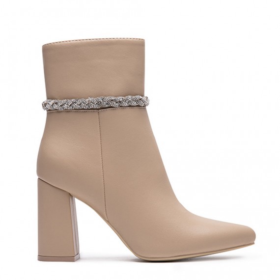 Faux leather ankle boot