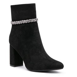 Faux suede ankle boot