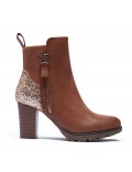 Faux leather ankle boot with zip closure