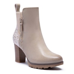 Faux leather ankle boot with zip closure