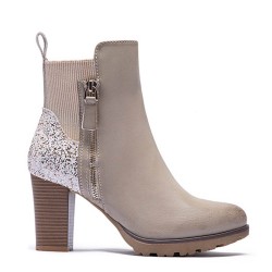 Faux leather ankle boot with zip closure