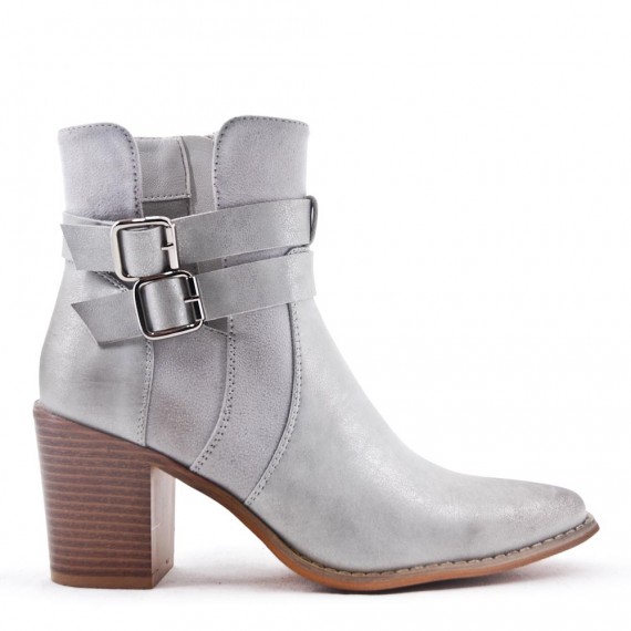 Faux leather ankle boot