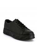 Faux leather lace-up sneaker