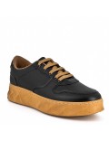 Faux leather lace-up sneaker