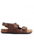 Man sandal in faux leather