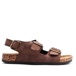 Man sandal in faux leather