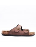 Man sandal in faux leather