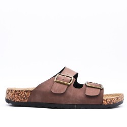 Man sandal in faux leather