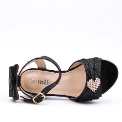 Sandale fille en simili cuir