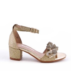 Girl's faux leather sandal