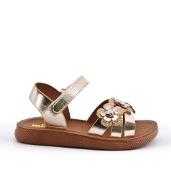 Girl's faux leather sandal