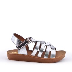 Sandale fille en simili cuir