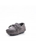 Child moccasin in gray suede faux suede