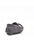 Child moccasin in gray suede faux suede