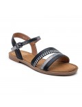 Flat sandals in a material mix for women