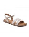 Flat sandals in a material mix for women